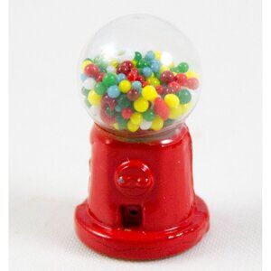 Doll House Miniature Red Metal Tabletop Gumball Machine 1:12 Scale